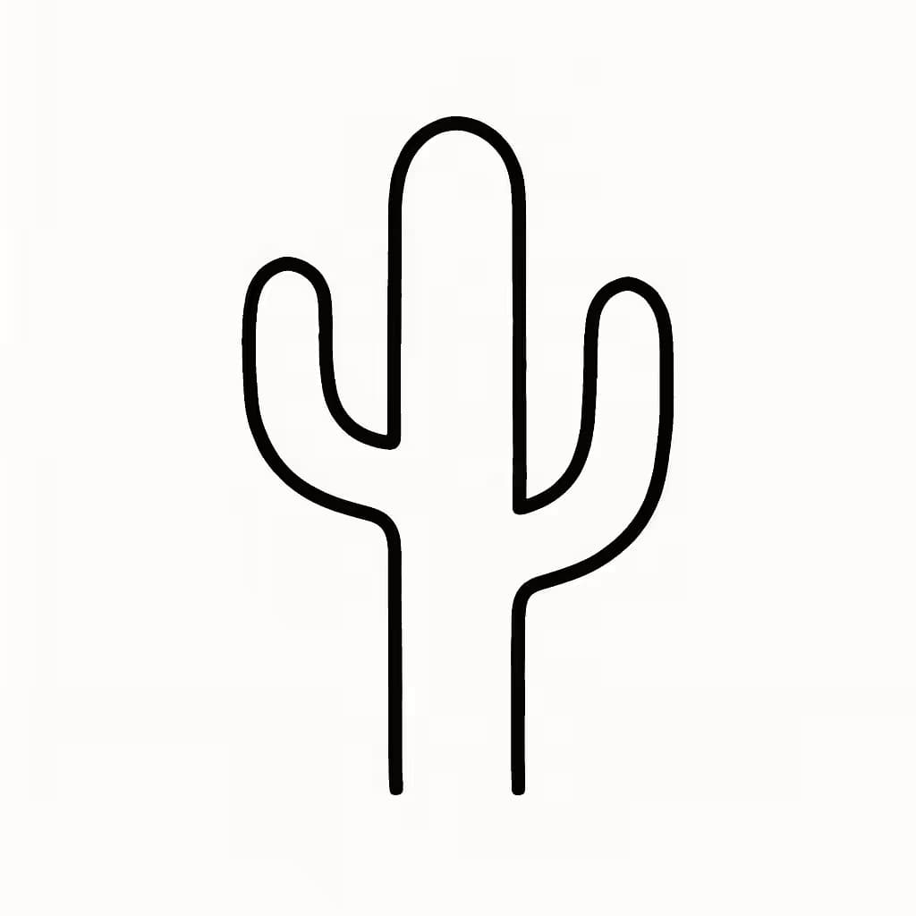 Cactus Tattoo Minimalist Design for Modern Simplicity