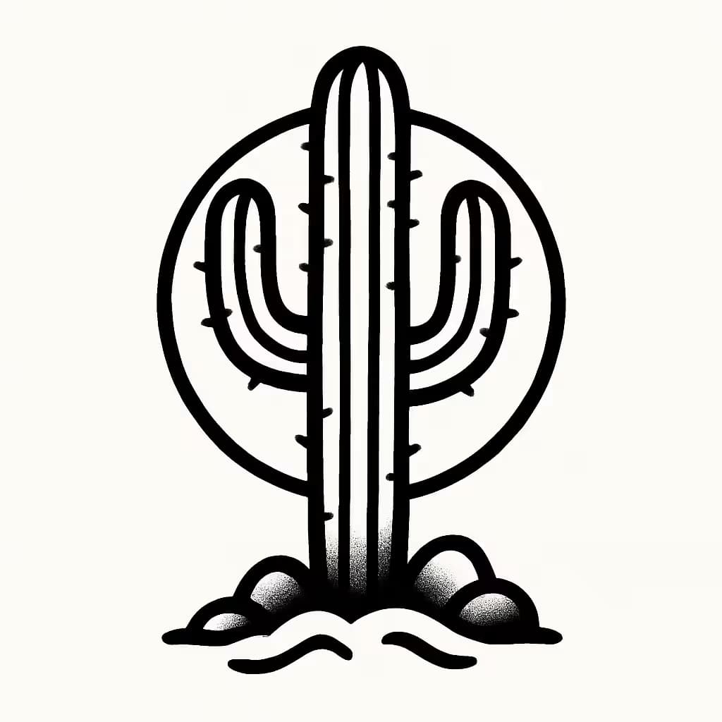 Cactus Tattoo Classic Design for Endurance