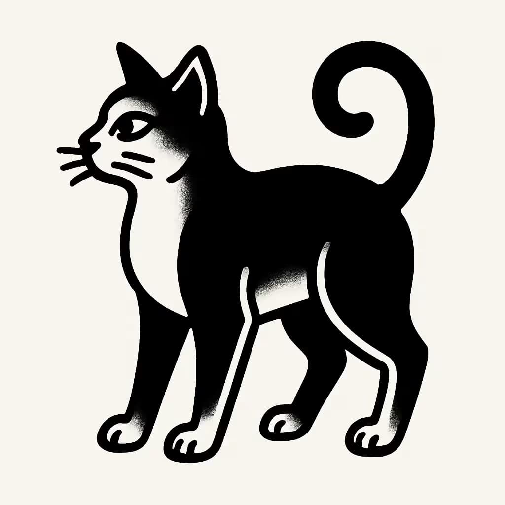 Cat Tattoos Classic Cat Silhouette Design