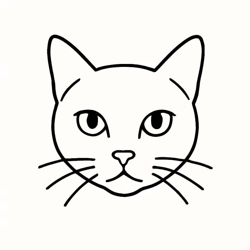 Cat Tattoos Minimalist Cat Face Design