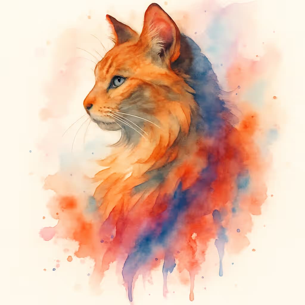 Cat Tattoos Watercolor Cat Profile Artistic Design